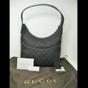 GUCCI Denim Canvas GG Logo Brown
